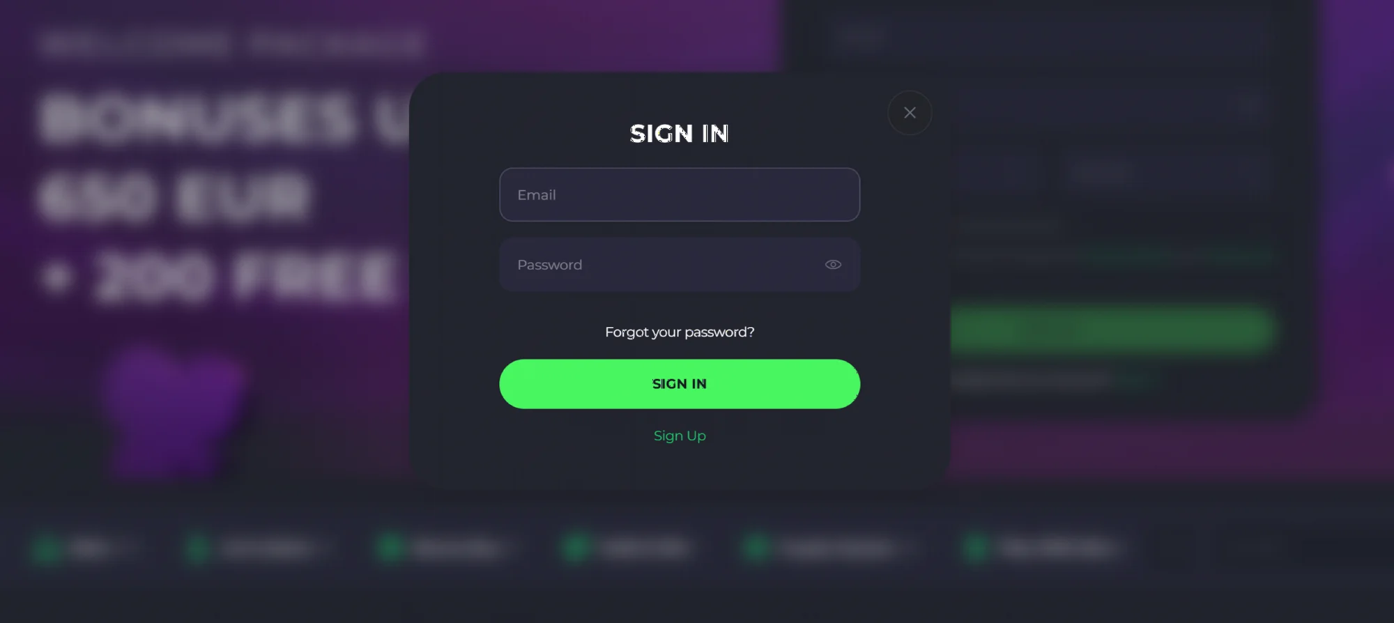 Spinago Casino Login Page